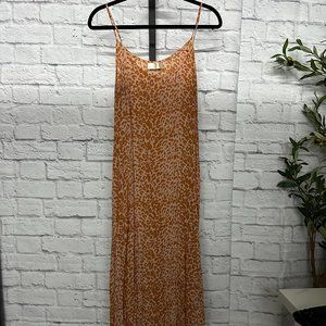 Leopard Print V-Neck Slip Maxi Dress